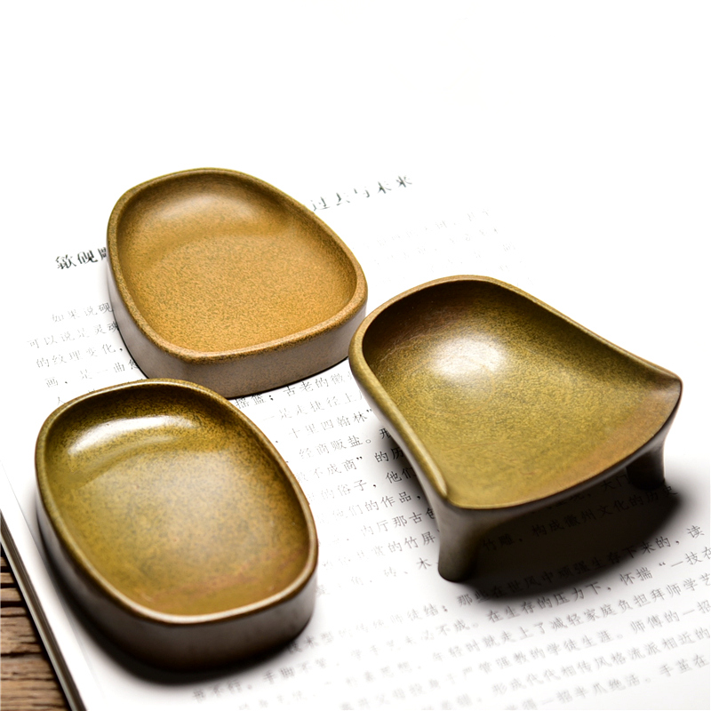 United Star Old Crater Yellow Fish Sub-block Ink Stone ink Stone Slabs Natural Original Stone stone Stones Ink-stone Waist Round Fish Eggs Longtail Boutique Mini-room Four Treasure Grilled Ink Students Beginner's Qingkura