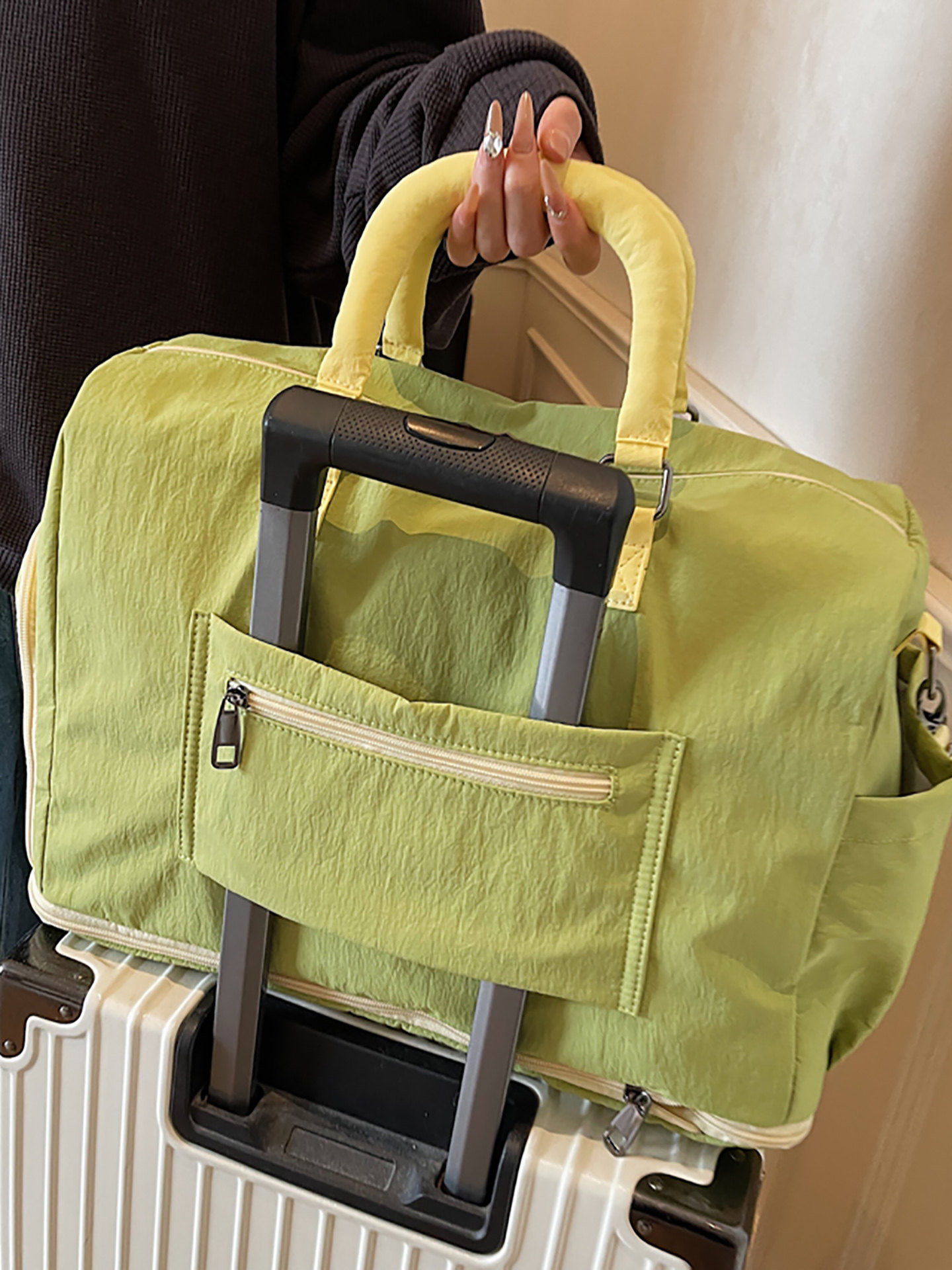 Expandable Luggage Bag with Large Capacity, Short-Distance Travel Bag, Dry and Wet Separation Handbag, Trolley Suitcase Accessory