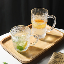 Glacier Cup with Japanese ins Wind ice pattern water cup coffee cup simple Milk Cup advanced feel value glass