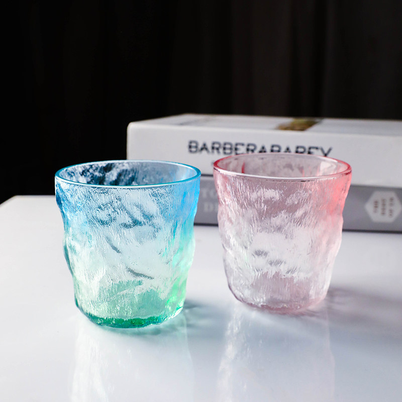 Gradual Layer Color Glacier Textured Glass Cups Female Shins Wind High Face Value Water Glass Wine Glasses Coffee Beer Mug Colored Cups