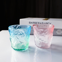 Gradual discoloration Glacier pattern glass female summer ins Wind high color value water cup coffee beer glass color Cup