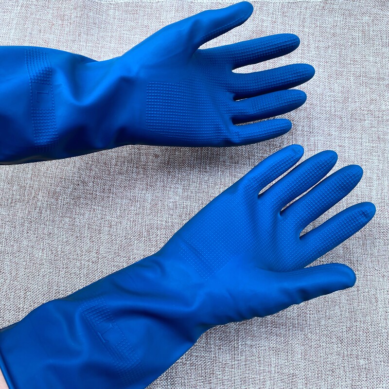  Blue Duo Bully Latex Gloves L Number Natural Rubber Flexible Comfort Thickened Durable Anti Slip Corrosion Protection