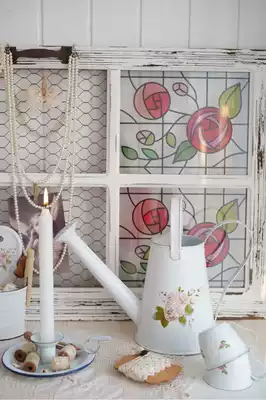 European and American countryside retro defect old enamel watering pot sprinkler pot shower Gardening flowers watering pot meat