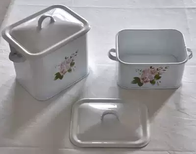 LeSummerset European vintage bread Enamel Enamel Food storage Cake Snack Dried fruit Toast Box