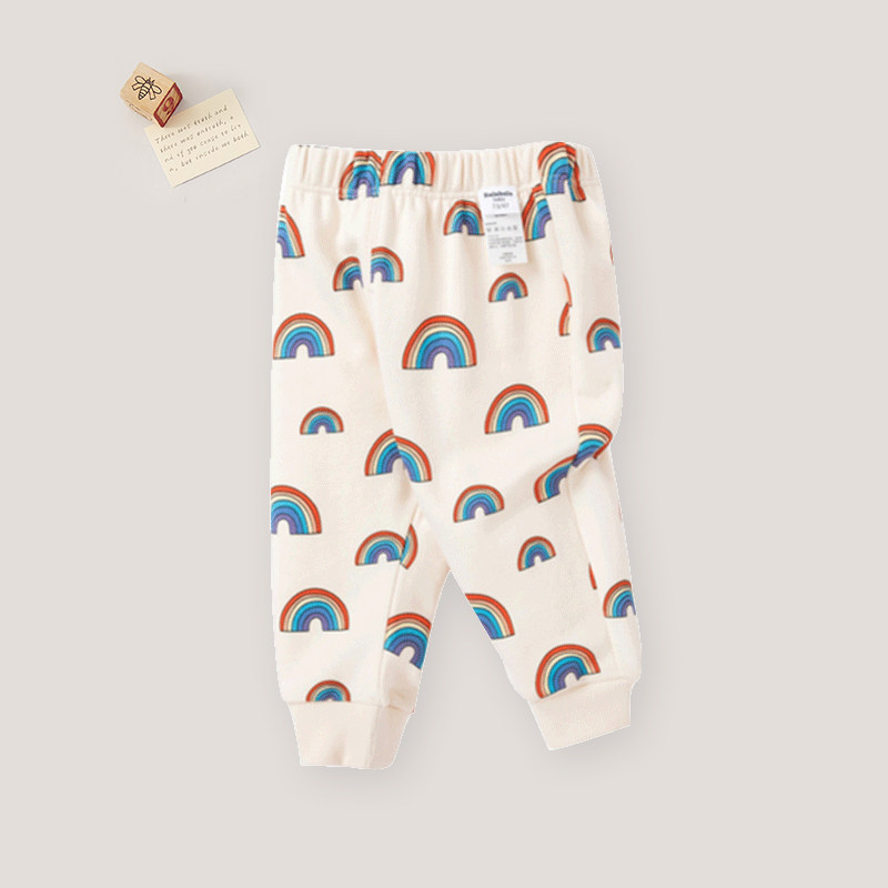 Spring Bajia bala children's pants pure cotton small and medium-sized children's printed leggings can be opened for casual pants