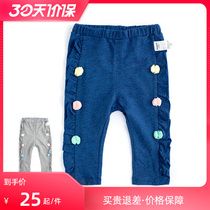 2021 New Bajia 1-3 Year Old Toddler Pants Fashion Pure Cotton Casual Pants Mid Waist Comfort Soft Spring Punch Underpants