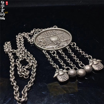 Adult Baby Bell silver lock necklace pendant silver jewelry long life rich S925 sterling silver lock piece safe collection old goods