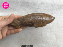 Hot sale Antique jade Jade Antique collection Carved Xiuyu Antique unearthed high ancient jade pendant Crafts fish handle pieces