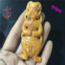 Ancient Play Jade Antique made of old Ming and Qing Warring Han imitation ancient jade Jade Pendulum with high ancient jade Jade Ornament Character Pendant