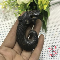 Antique Jade Red Mountain Culture Collection black iron meteorite magnet magnet Warring States ancient jade old objects antique Dragon hook beast