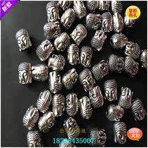 DIY Miao silver white copper loose beads accessories beaded material double-sided Buddha head Shakyamuni Tibetan silver jewelry mens and Womens models