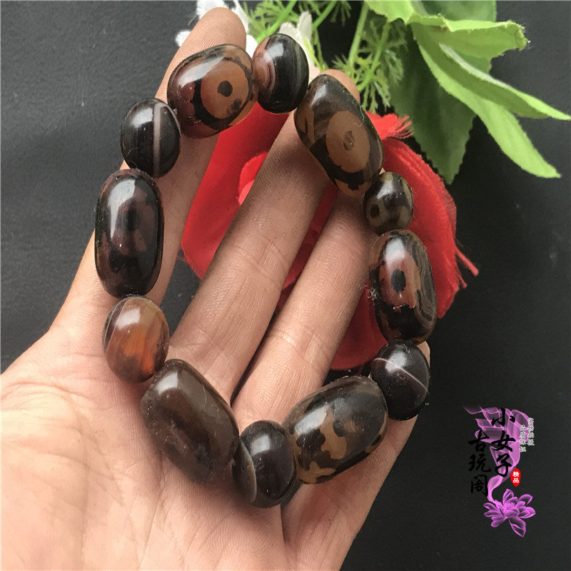 Tibetan beads antique jade beads old jade high ancient jade men and women beaded hand string natural agate fashion