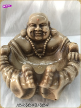 Hot sale antique crafts collection antique old resin ashtray home decoration accessories Maitreya Buddha