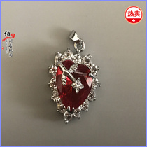 Mini 925 Sterling Silver Inlaid Chalcedony Pendant Red Natural Crystal Pendant Silver Jewelry Ruby Jade Pendant Necklace Female