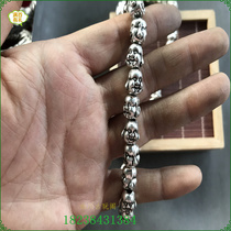 Ethnic style Miao silver necklace chain Tibetan silver chain Original handmade double-sided Buddha head Shakyamuni silver jewelry for men and women