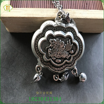 S925 sterling silver lock DIY accessories Baby long life lock Dragon Imitation silver necklace pendant pendant pendant Handmade material jewelry