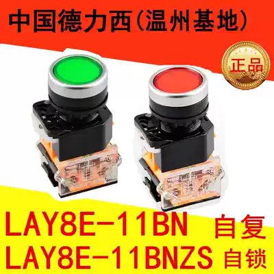 Delixi push button switch LAY8E-11BN 11BNZS Self-duplex self-locking LA38-11 red and green