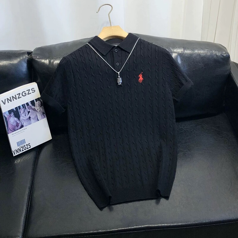 2025 New Men's Short-Sleeved Knitwear Polo Shirt Casual Versatile Sweater Men's Top 2025 New Men's Short-Sleeved Knitwear Polo Shirt Casual Versatile Sweater Men's Top