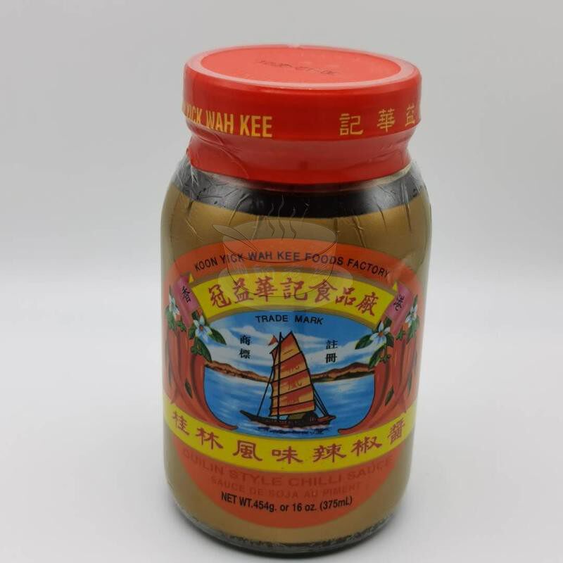 Full 2 bottles of Guan Yi Huichuilin Flavour Chili Sauce 454g Fried Vegetable Dip With a Spicy Cooking Sauce