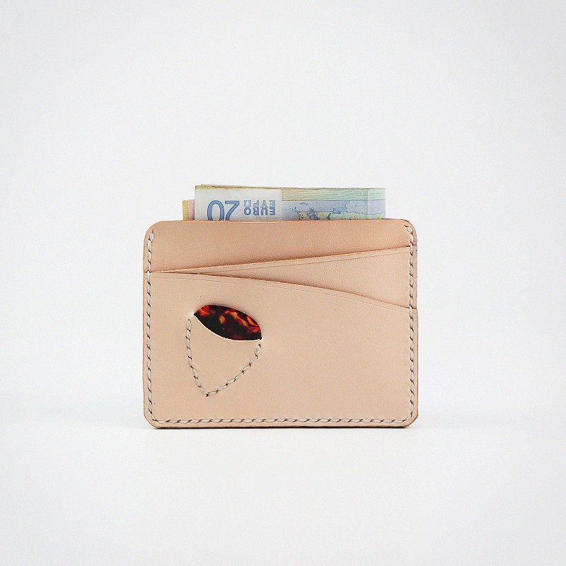 MISKSOLA retro handmade guitar pick wallet ultra-thin ID card holder pocket wallet handmade retro card holder