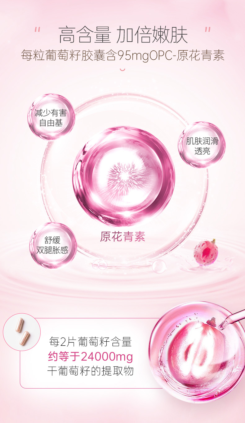 澳洲进口 Healthy Care 葡萄籽胶囊 12000mg*180粒*2瓶 天猫优惠券折后¥98包邮包税(¥159-61)