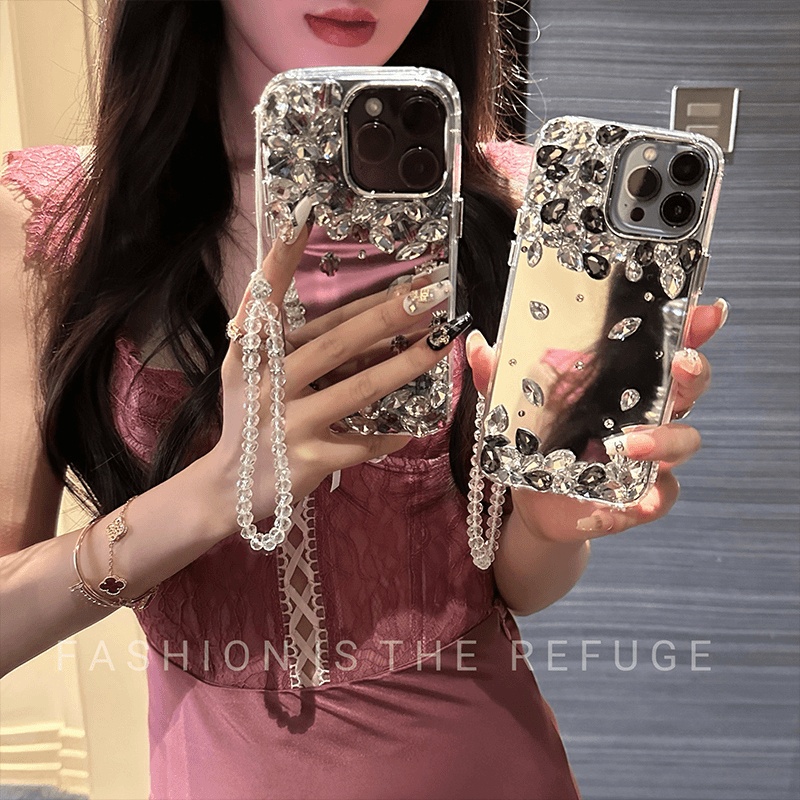 Mirror Diamond Case Suitable for Apple 16 Pro Max Phone Case 15 Pro Creative iPhone 14 /13 High-End 12 Anti-Drop 11 Internet Celebrity Female Mirror Diamond Case Suitable for Apple 16 Pro Max Phone Case 15 Pro Creative iPhone 14 /13 High-End 12 Anti-Drop 11 Internet Celebrity Female