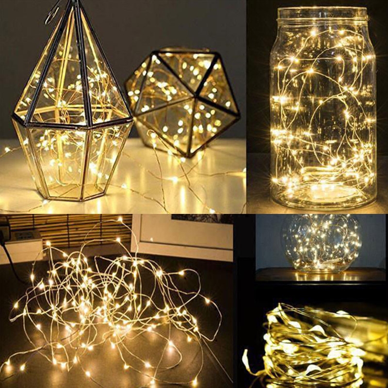 Led copper wire lamp Lanterns Flashing Lights strings Full Star Placement Room Bedroom Dormitory Decorated Firefly Stars Light