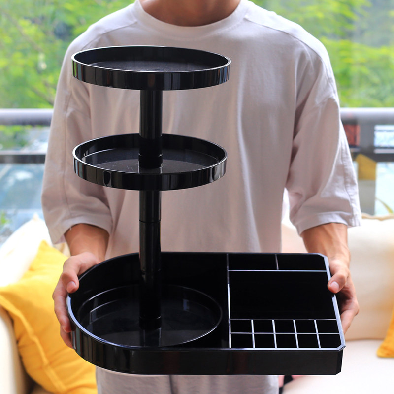 The Phantom Fashion Rotary Cosmetics containing box Acrylic Makeup Desk Skincare Red Finishing Table Top Shelf Shake