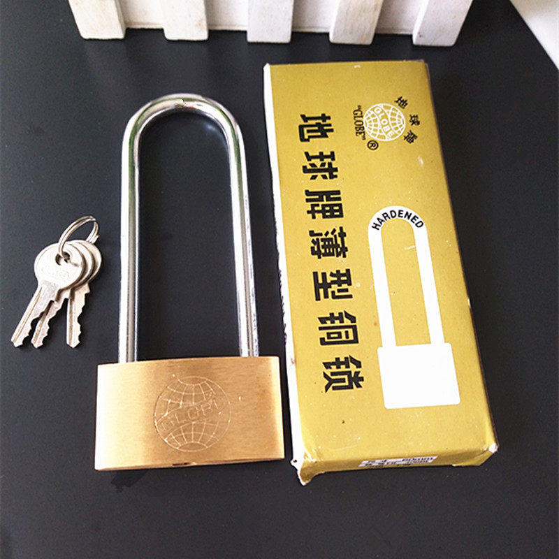 Open all copper brass padlock long nose padlock main shell lock long head long beam padlock 406B extended door lock mutual open