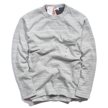 Japan single volcanic rock raw materials autumn and winter thickened warm Mens slim sleeve plus velvet sweater