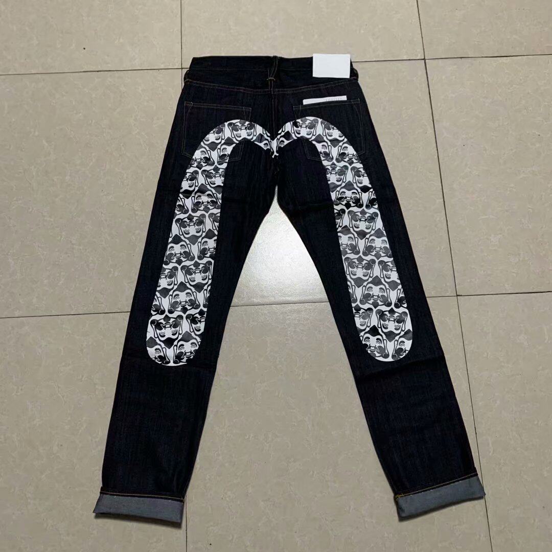 YX-06 series sheen black Buddha head large m fabric comfortable for men to fix small straight drum jeans