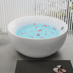 Acrylic round bathtub Double independent hotel homestay massage bathtub basin 1.2 1.35 1.5 1.6 meters