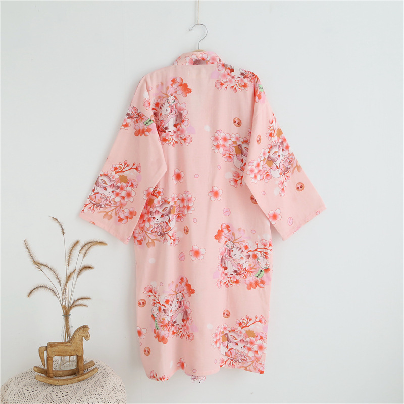 Phụ nữ mới gạc cotton áo choàng cotton mỏng áo tắm đồ ngủ mùa hè ngủ đơn áo tắm váy ngủ nam mùa đông