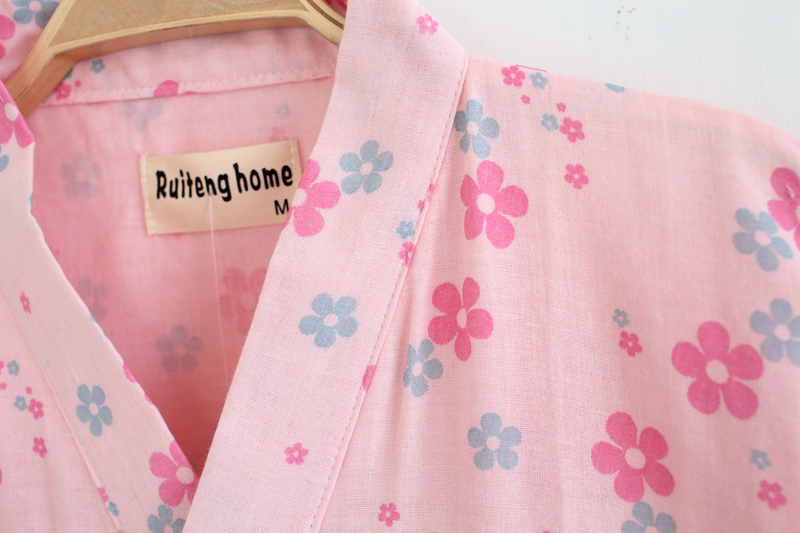 Áo choàng mới của phụ nữ áo cotton một mảnh mùa hè mỏng gạc cotton áo choàng tắm nhà đồ ngủ kimono phần dài quần áo ngủ nữ mùa hè