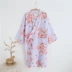 Phụ nữ mới gạc cotton áo choàng cotton mỏng áo tắm đồ ngủ mùa hè ngủ đơn áo tắm Night Robe