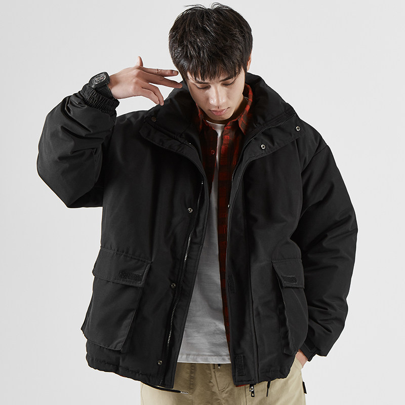 Padded men's tide brand functional tooling short cotton clothing winter trend loose couple jacket thickened warm bread clothing