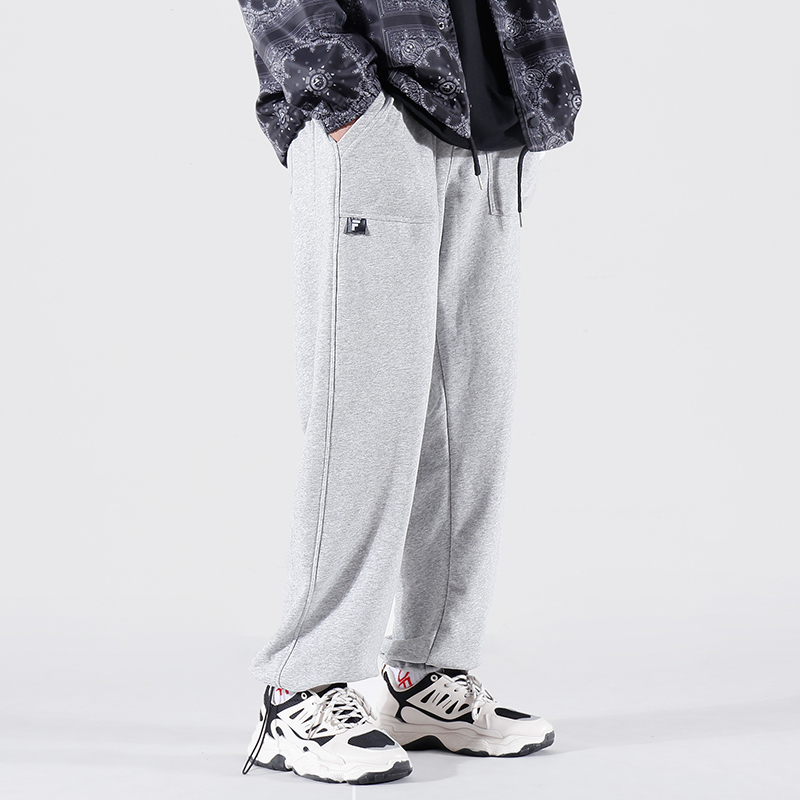 Mr forty's new sweatpants men's spring and summer loose trend knitted wide-leg long pants drawstring sports pants