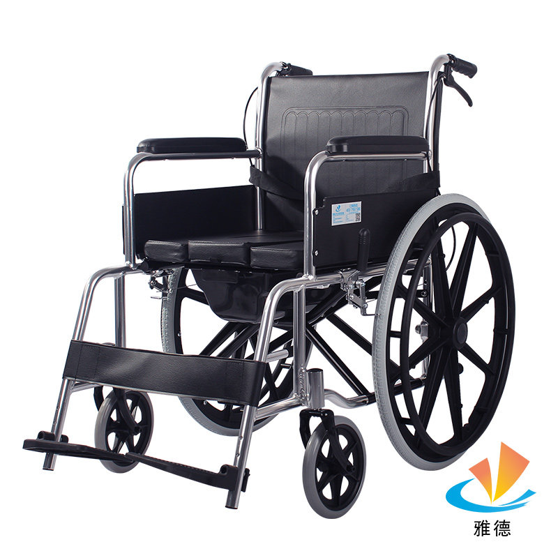 Wheelchair with toilet for bathing multi-function folding light disabled elderly elderly trolley mobile toilet