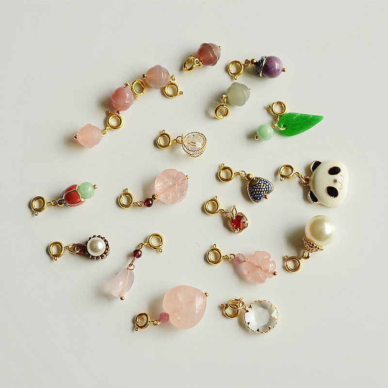 Pearl Purple Mica Salt Source Agate Powder Crystal Dry Green Jade Leaf Small Drip Flow Small Pendant Handmade with Accessories Accessories