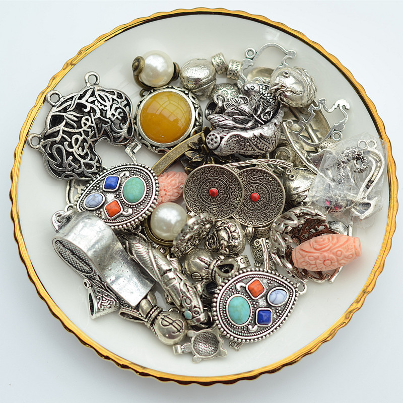 Handling Diy Handmade Homemade Ornaments Metal Silver Accessories Material A Pack Of Mix Earrings Necklace Handmade