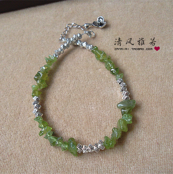 Tự nhiên citrine tourmaline bột tinh thể garnet citrine fluorite olivine thạch anh hoa vòng chân vòng hoa - Vòng chân lắc chân nữ pnj