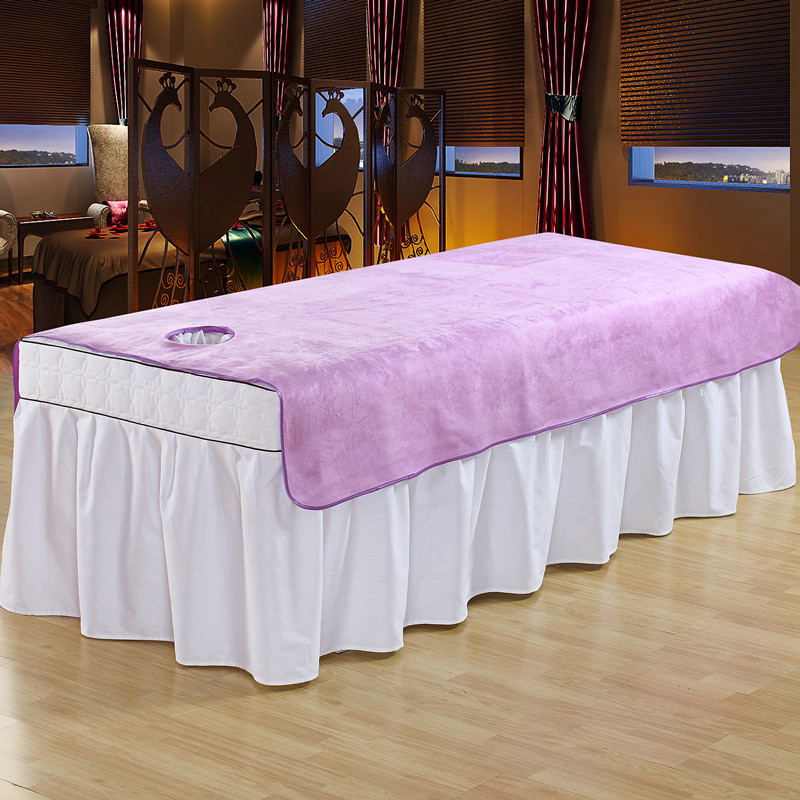 Tấm làm đẹp có lỗ và nhung ấm ngắn sang trọng dày tấm massage massage Câu lạc bộ thẩm mỹ viện dành riêng - Khăn trải giường drap trải giường