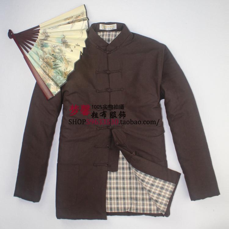 Tang phù hợp với áo khoác cotton nam mùa thu và mùa đông mặc kiểu Trung Quốc cotton thô vải Trung Quốc áo cotton retro khóa quần áo cotton Hanfu - Trang phục Couple shop đồ đôi đẹp