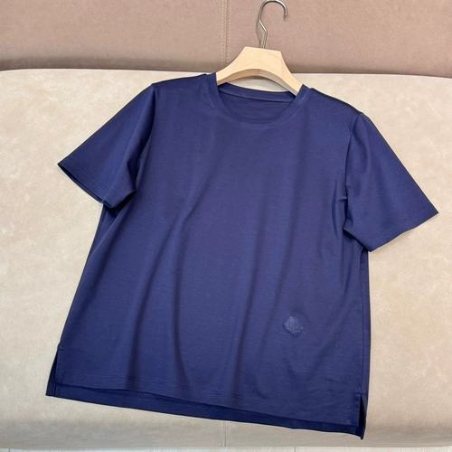 Летняя хлопковая белая базовая приятная телу футболка с коротким рукавом, Италия, с вышивкой, оверсайз