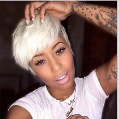 man fashion white short hair wig Cosplay Men short hair