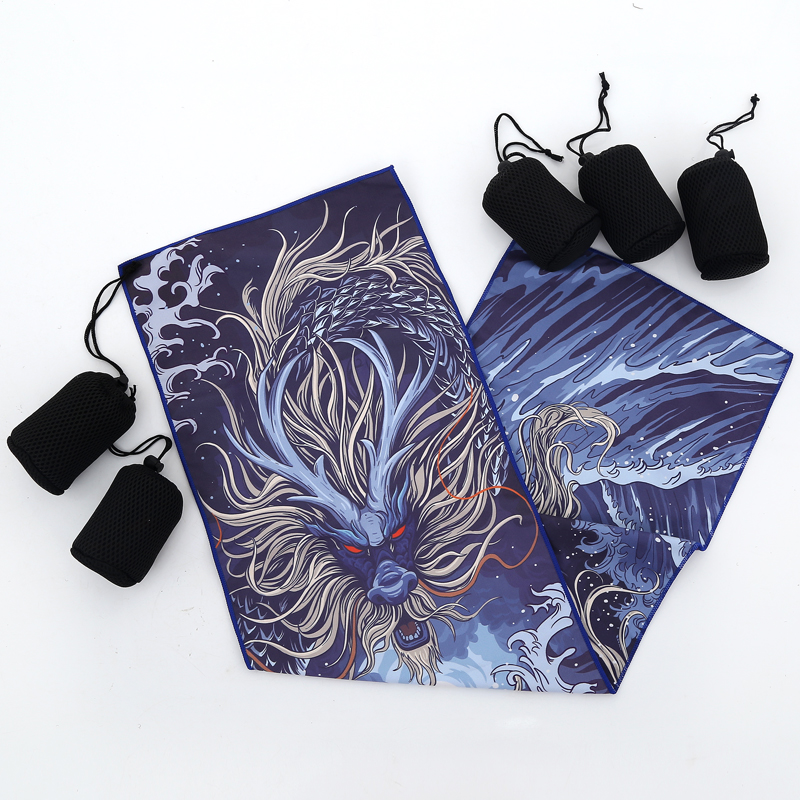 12 zodiac pattern quick-drying double-sided velvet sports towel Gym sweat-absorbing running men wipe sweat towel