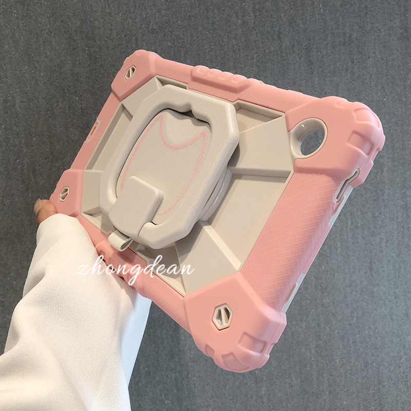 360-Degree Rotating Stand Suitable for Apple iPad 11 Tablet Protective Case Pro 11inch Full Coverage Air4/5/6/7 Anti-Drop Shell iPad 10 Pink Air5 Anti-Bending 11Th Generation Mini 7/6 Wristband