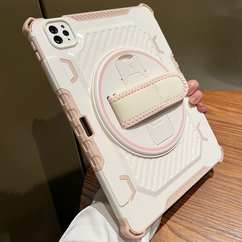 360-Degree Rotating Stand Wrist Strap Suitable for Apple iPad 11 Tablet Protective Case Air6/7/5 Full Coverage Anti-Drop Pro 11inch Silicone Air 13inch Acrylic Mini6/7 Handheld Coverless Lightweight