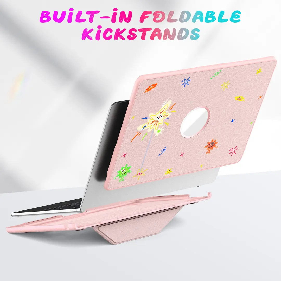 2025新款适用苹果Macbook电脑保护套pro13/14带散热支架air13.6/14防摔少女粉轻薄商务潮流软边笔记本电脑壳