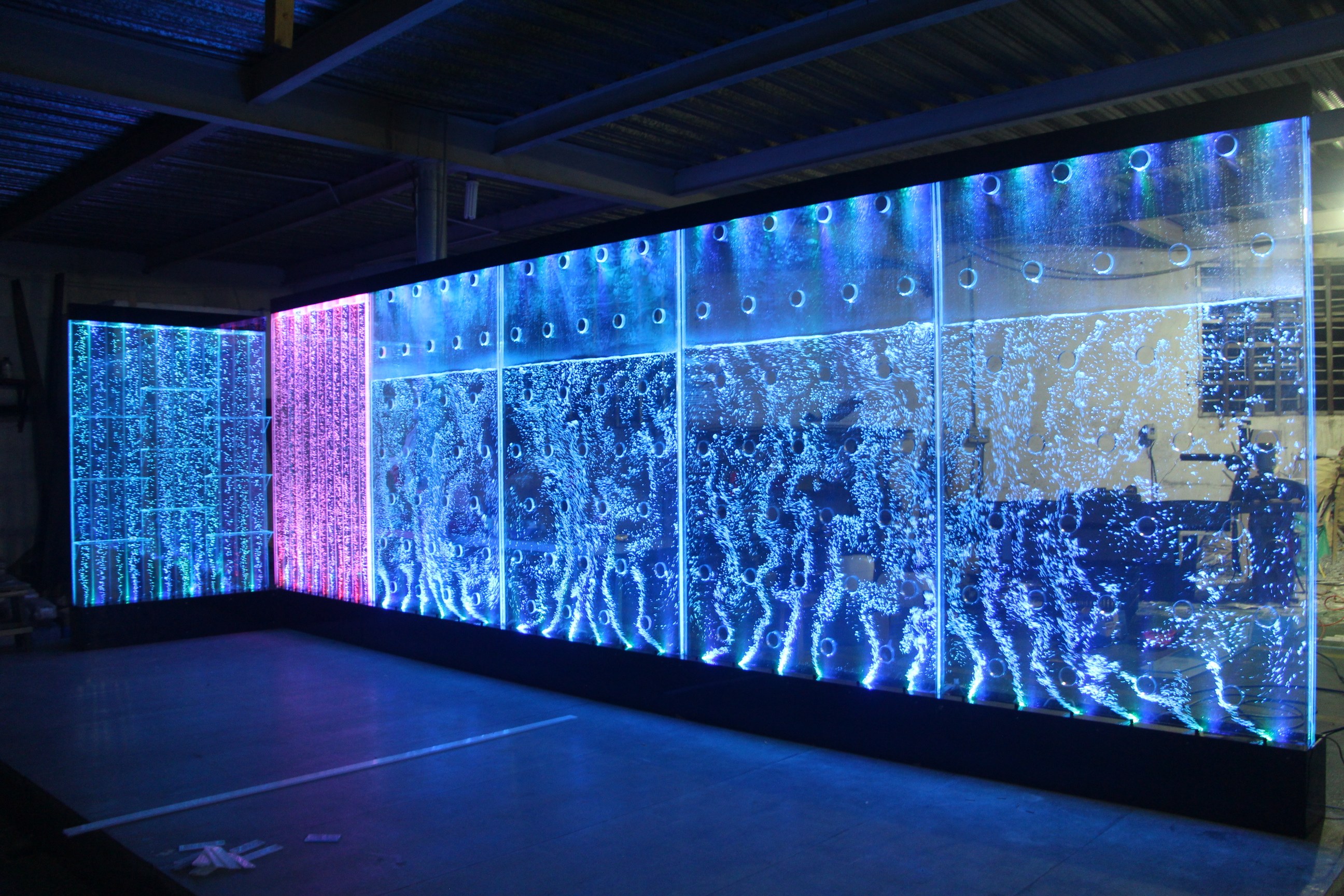 Water curtain wall running wall bubble water dance large acrylic screen partition porch fish tank living room aquarium customized